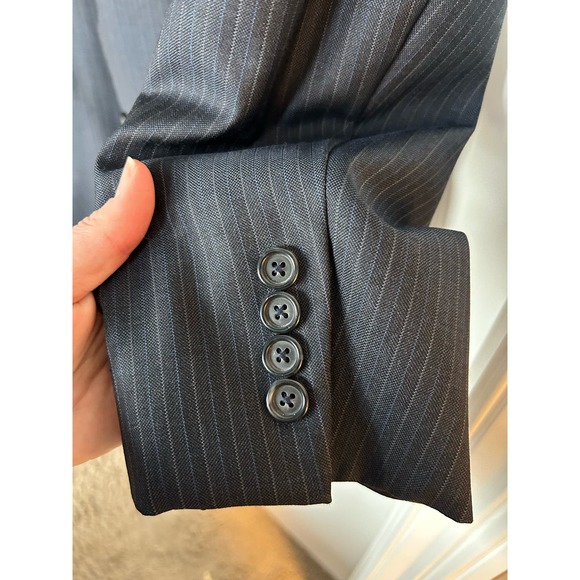 Brooks Brothers Men's Stripe Suit Jacket Wool Long Sleeve Navy Size 48R/W43 - Picture 6 of 16